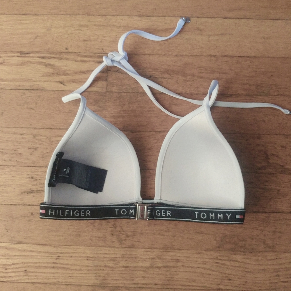 Tommy Hilfiger Logo Band Bikini Top, Molded Cups - Picture 3 of 6